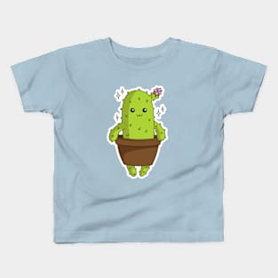 Cute Cactus Green Kids T-Shirt